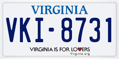 VA license plate VKI8731