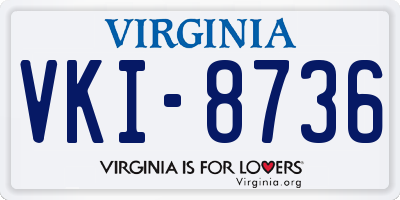 VA license plate VKI8736