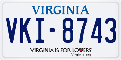 VA license plate VKI8743