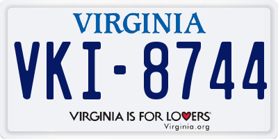 VA license plate VKI8744