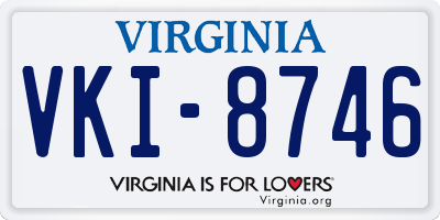 VA license plate VKI8746