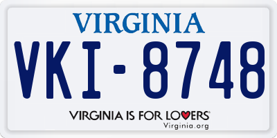 VA license plate VKI8748