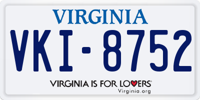 VA license plate VKI8752