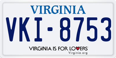 VA license plate VKI8753