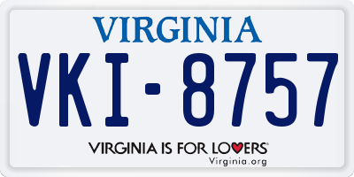 VA license plate VKI8757