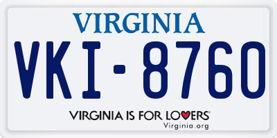 VA license plate VKI8760
