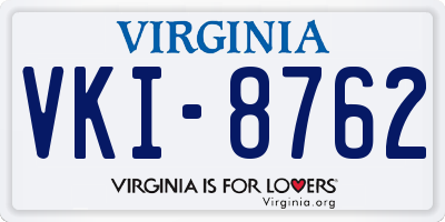 VA license plate VKI8762