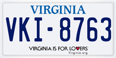 VA license plate VKI8763