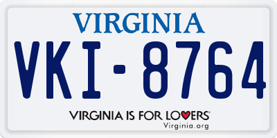 VA license plate VKI8764