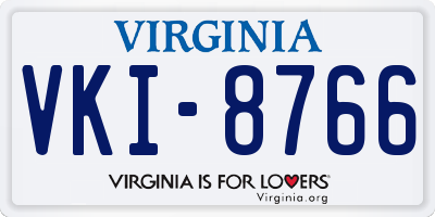 VA license plate VKI8766
