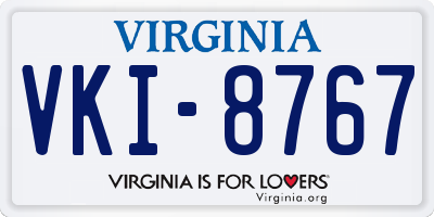 VA license plate VKI8767