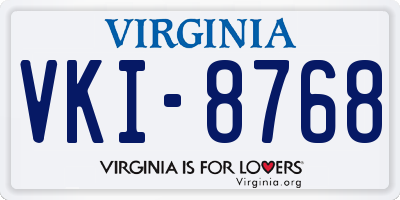 VA license plate VKI8768