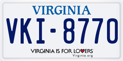 VA license plate VKI8770