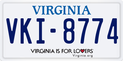 VA license plate VKI8774