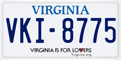 VA license plate VKI8775