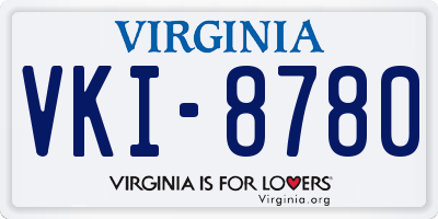 VA license plate VKI8780