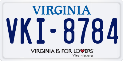 VA license plate VKI8784