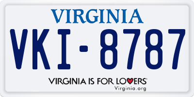 VA license plate VKI8787