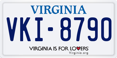 VA license plate VKI8790