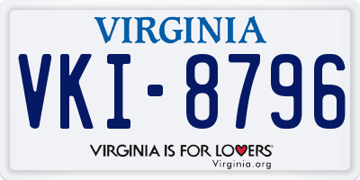 VA license plate VKI8796