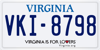 VA license plate VKI8798