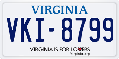 VA license plate VKI8799