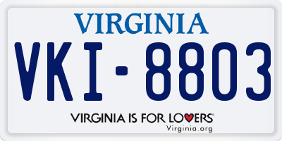 VA license plate VKI8803