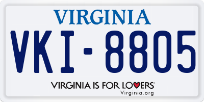 VA license plate VKI8805