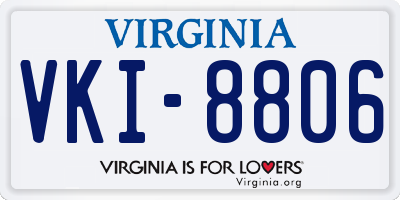 VA license plate VKI8806