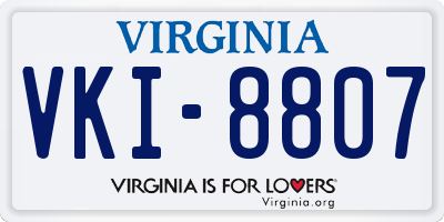VA license plate VKI8807