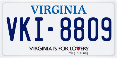 VA license plate VKI8809