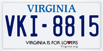 VA license plate VKI8815