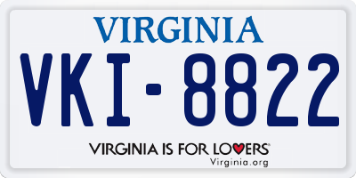 VA license plate VKI8822
