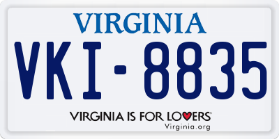 VA license plate VKI8835