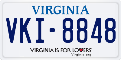 VA license plate VKI8848