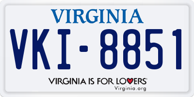 VA license plate VKI8851