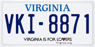 VA license plate VKI8871