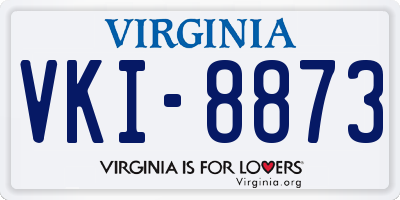 VA license plate VKI8873