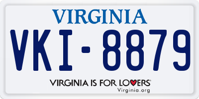 VA license plate VKI8879