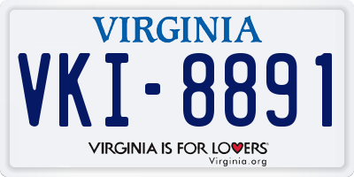 VA license plate VKI8891