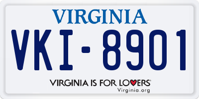 VA license plate VKI8901