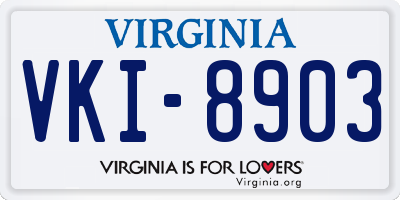 VA license plate VKI8903