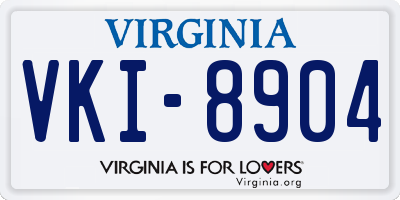 VA license plate VKI8904