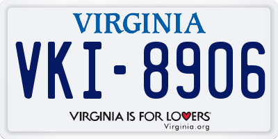 VA license plate VKI8906