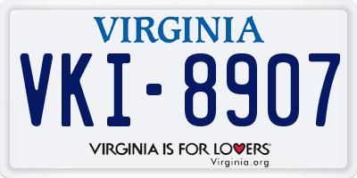 VA license plate VKI8907