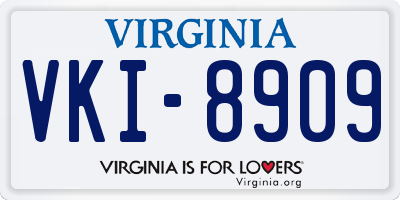 VA license plate VKI8909