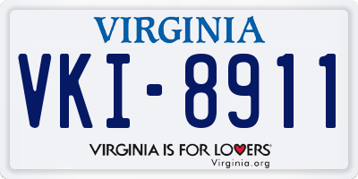 VA license plate VKI8911