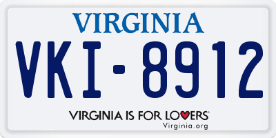 VA license plate VKI8912