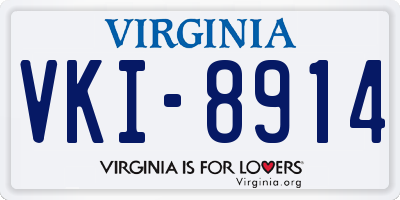 VA license plate VKI8914