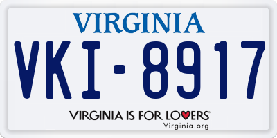 VA license plate VKI8917